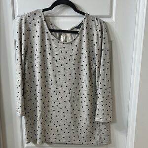 Marks & Spencer Polka Dot Long Sleeve Top - Black and Gray
